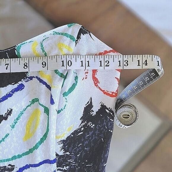 Vtg strapless bustier abstract print a-line maxi dress - Picture 11 of 13